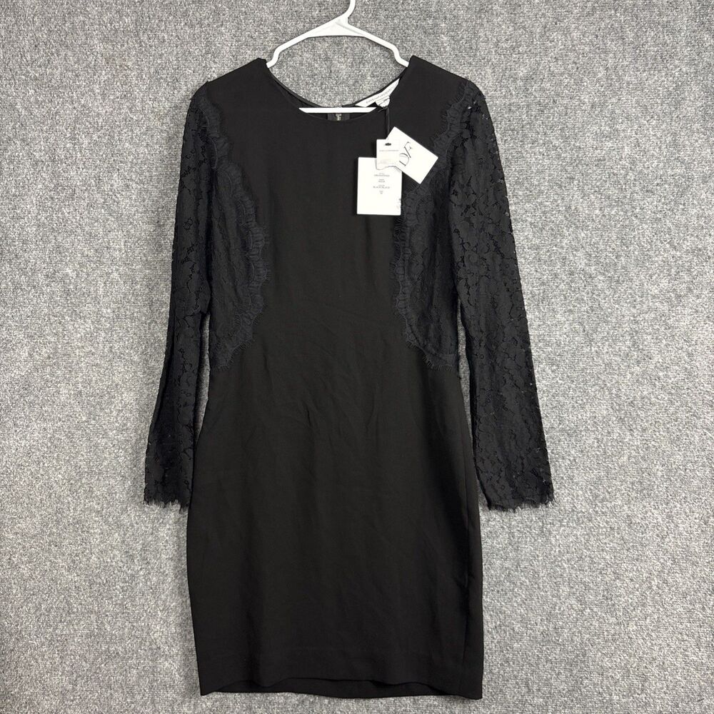 Diane von Furstenberg Cocktail Party Dress Womens Size 10 Black